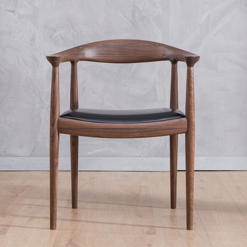 North American Black Walnuts Armchair Nordic Circle Chair Bookhouse Furniture Walnuts Chair Solid Wood Bookchair Kennedy Chair