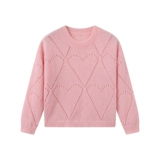 Свитер, осенняя тонкая трикотажная розовая куртка, детская одежда, подходит для подростков