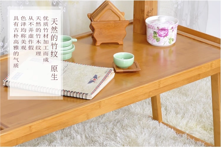 Gỗ rắn căn hộ nhỏ Kung Fu bàn trà bàn trà tre gấp bàn cà phê phòng khách đơn giản sáng tạo đồ nội thất - Bàn trà bàn trà tròn đẹp