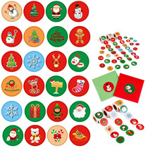 500 rolls Christmas holiday decoration stickers gift packaging label New Year gift stickers 3 types