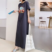 2022 postpartum clothing Clothing Pregnant pregnant woman with dress and summer clothing out of the summer Chater with a thin knee long dress code