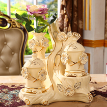 European ceramic toothpick tube cotton kit combination set high-grade creative toothpick cans living room table decorations