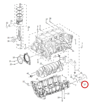 上汽大通 Большая втулка коленчатого вала G10 Yunnei Power 19D4N, втулка главного подшипника коленчатого вала, 1,9 т, дизельное топливо