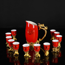 Customize twelve 12 zodiac State cellar wine with ceramic small number golden beasts Home Wine Cups Birthday Gift Boxes