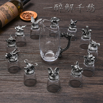 12 Zodiac Zodiac Wine Glasses Golden Silver Beasts WHITE WINE GLASS SUIT CRYSTAL GLASS SPIRITS CUPS DELIVERY SUITS