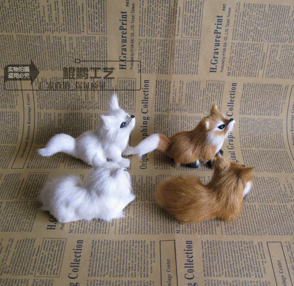 Mô phỏng dễ thương con cáo nhỏ cô gái sáng tạo món quà phong thủy trang trí nhà dạy học nhiếp ảnh đạo cụ rừng