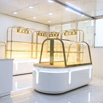 Bread Cabinet Display Cabinet Bread Middle Island Cabinet Arched Glass Egg Pastry Model New Pastry Baking Exhibition Cabinet Side Cabinet