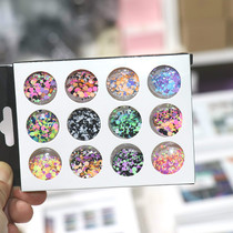 Nail size round mixed sequin 12 color suit