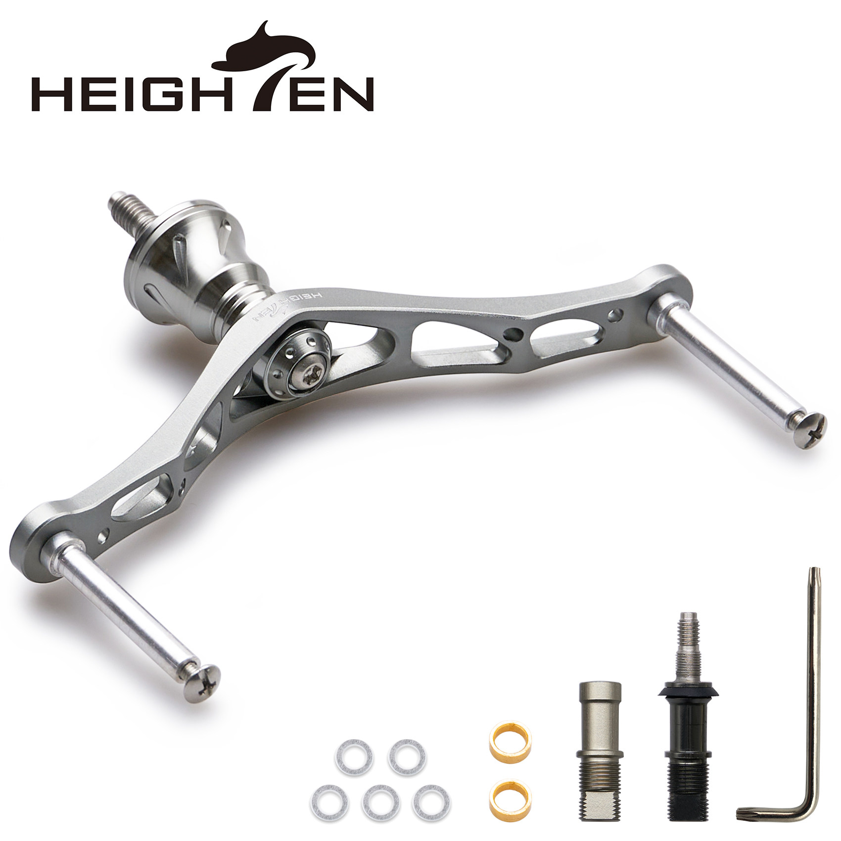 HEIGHTEN Road Subfishing Wheel Rocker Handle Spinning Wheel Retrofit Drum Wheel Metal Shake DIY fishing wheel accessories 