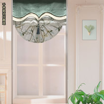 Mengsi round green pastoral flowers transparent shading hipster Nordic non-perforated kitchen Korean Roman curtains