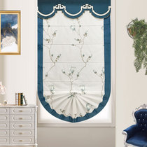 Mengsiyuan Roman embroidery curtain foreign trade American embroidery fan-shaped blue restaurant hotel lobby pull curtain