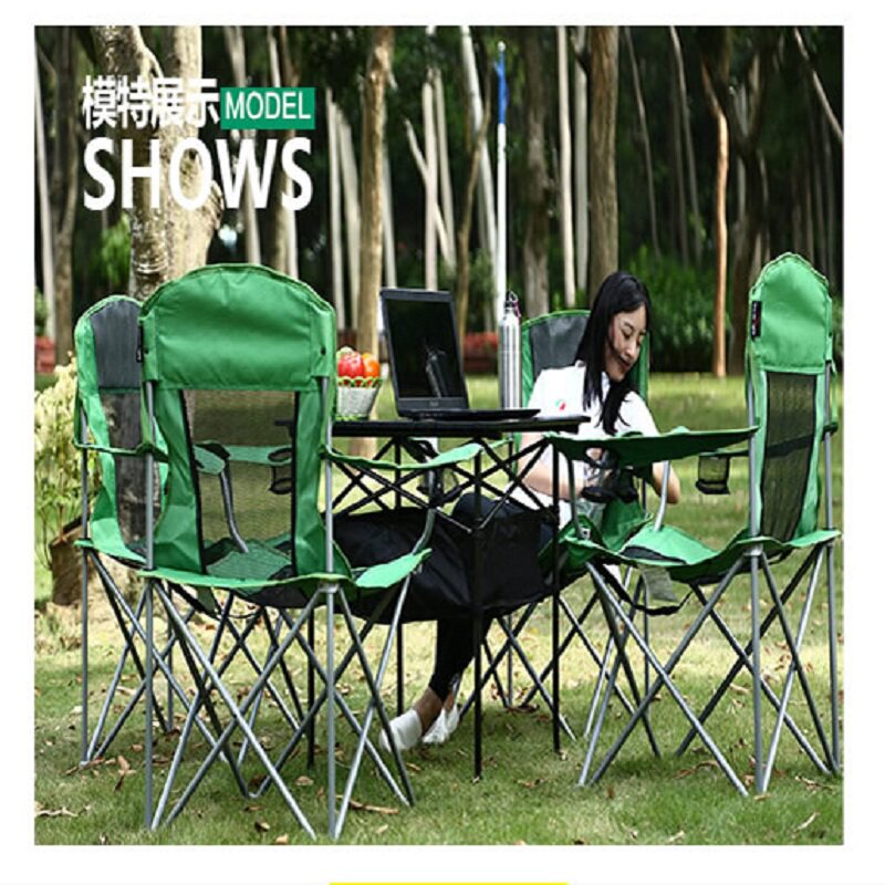 Outdoor folding table and chair set portable aluminum alloy table and chair camping barbecue self driving tour picnic small table and chair combination