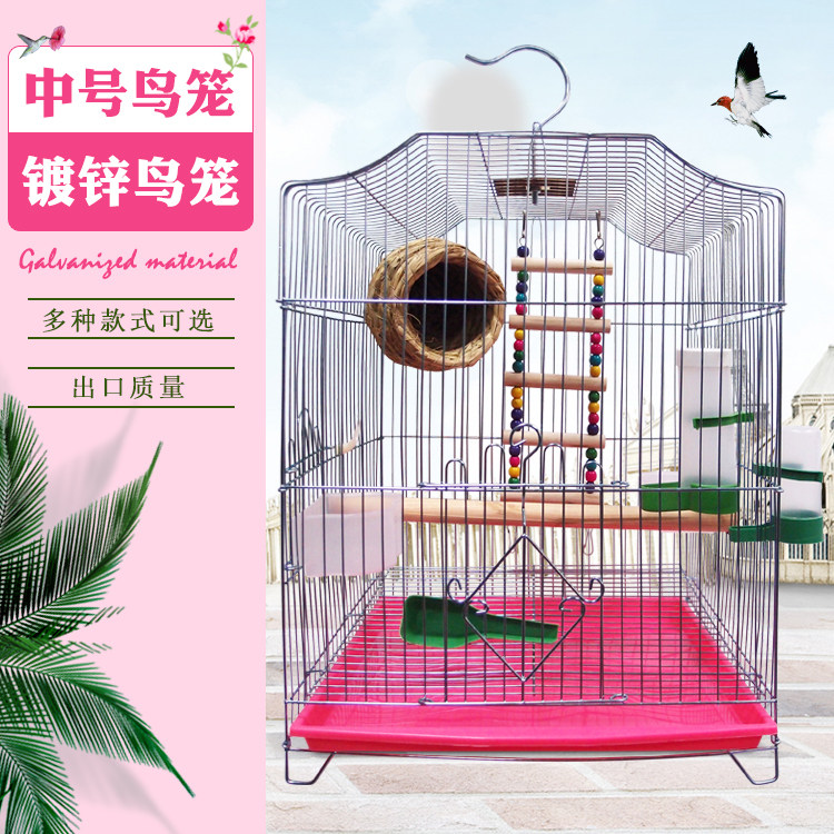 Wren tiger skin peony large parrot electroplated bird cage Wrought iron starling bird cage Thrush bird breeding cage