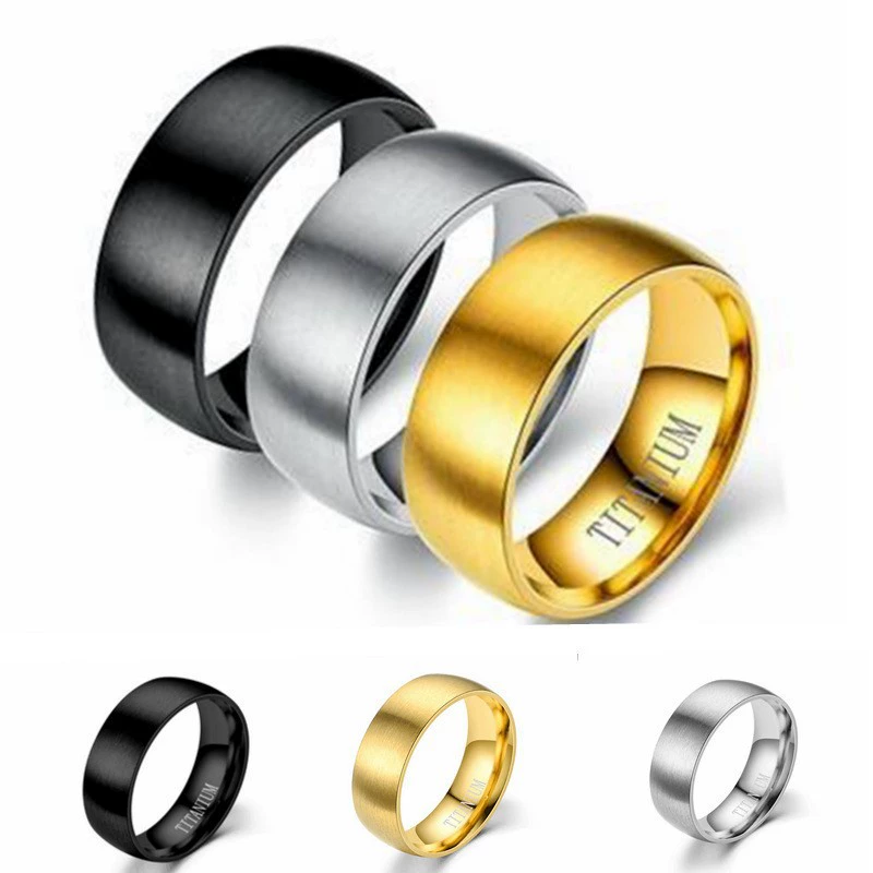 nhẫn cưới đẹp Nhẫn đôi bằng thép titan mờ xuyên biên giới phổ biến của Châu Âu và Mỹ mẫu nhẫn nam đẹp 2020