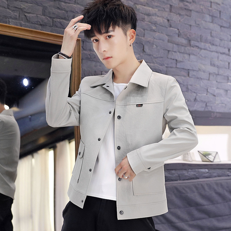 Men's Autumn Korean Style Trendy Slim Fit Lapel Jacket Versatile Casual Stylish Short Coat for Spring and Autumn