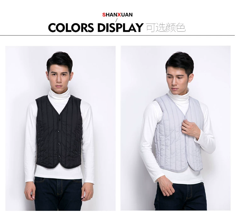 Áo vest nam cotton mỏng lót mùa thu và mùa đông Người mẫu cotton trung và già vest khoác nam