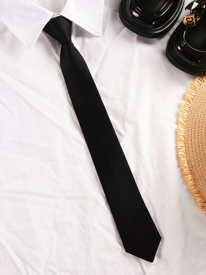 Jk Black Tie for Women, Student Bow Tie, Preppy Style Shirt, Zipper Type for Men, No-Tie Needed, Women's Decorative High-End Feel