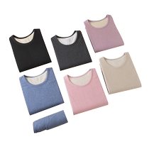 Autumn and winter mens thermal underwear set brushed winter couples pajamas bottoming shirt womens silk autumn clothes and long trousers
