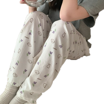 睡裤女款夏季薄款卡通透气家居裤可爱长裤宽松韩版可外穿遛弯裤子