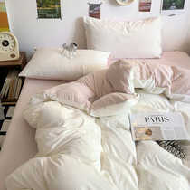 Three-piece bed set skin-friendly sheets and quilt cover college dormitory bunk beds non-cotton pure cotton four-piece set