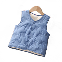 Infants and young children boys and girls down cotton vests for inner and outer wear spring autumn and winter thickened vests thin vests cotton clothes trendy