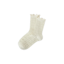 Ballet style white socks womens mid-calf socks summer thin boneless mesh breathable summer pile socks with small leather shoes