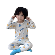 2024 new childrens pajamas summer thin pure cotton air-conditioned clothing for boys and girls baby cartoon long-sleeved home suit