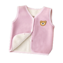 Baby velvet vest childrens winter warm inner vest boys and girls double-sided velvet thickened cardigan vest outer wear