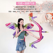 Internet celebrity girl butterfly wings back decoration balloon bow and arrow childrens spring outing balloon decoration photo props birthday gift