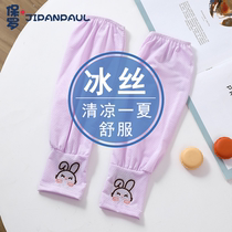 Childrens summer ice silk sun protection sleeves for outdoor sports UV protection cartoon printed ice sleeves loose arm sleeves