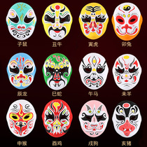 Kindergarten hand-painted children diy paper pulp Peking Opera indentation facial makeup Hua Dan mask empty white painting material package