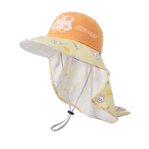 Childrens hat summer sun protection hat cartoon cute male and female baby big brim shawl empty top breathable fisherman hat