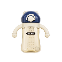 Baby learning cup straw cup childrens milk cup one year old and above bottle 2-3 years old two anti-flatulence direct drinking cup