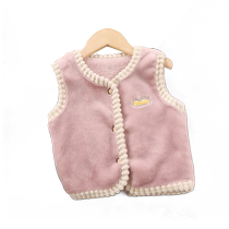 Baby 2024 new autumn and winter velvet thickened vest for boys and girls warm double-sided velvet vest baby vest