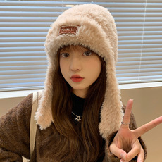 Головной убор 毛绒帽子女冬季骑车盆帽保暖神器加厚渔夫冷帽针织毛线雷锋帽秋冬 Jifanpaul