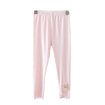 Girls summer leggings nine-point pants anti-mosquito pants worn outside pants worn inside ear-hemmed summer thin baby girl pants