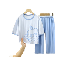 Modal summer childrens home clothes three-quarter sleeve pajamas summer air-conditioned clothes for boys and girls light and breathable new style