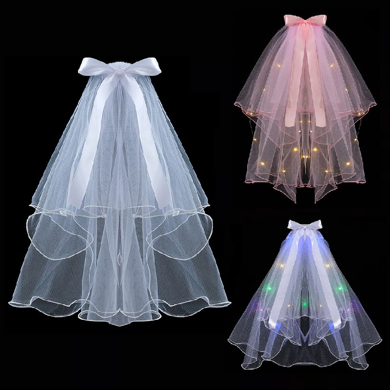 ベール写真小道具花嫁2024婚約プロポーズメインウェディングドレス女性登録結婚結婚式小さなライトヘッドドレス