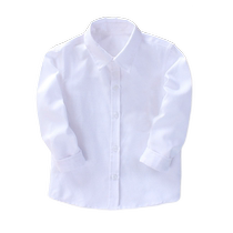 Childrens white shirts spring and summer short-sleeved boys and girls pure cotton white shirts for middle-aged and older childrens performance uniforms for primary school students