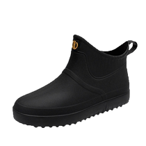 Chaussures imperméables pour hommes bottes de pluie bottes de pluie courtes bottes deau basses en velours pour hommes chaussures de cuisine antidérapantes mi-longues en caoutchouc pour la pêche