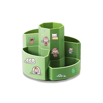 Large-capacity rotating pen holder 360-degree multi-function pen storage box childrens cute creative primary school student desktop stationery pen box ins fashion girl boy office desk pen bucket simple