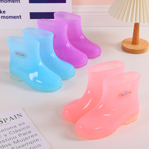 Jelly Water Shoes Женский Взрослый Короткий Цилиндр Нескользят Весь Сезон Плюс Suede Резиновые Туфли Кроссовые Туфли Взрослые Переодеты Теплую Рабочую Дождевую Обувь