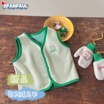 Childrens Autumn and Winter Olympic Velvet Cartoon Vest Double-sided Velvet Warm Vest for Boys and Girls Baby Autumn and Winter Warm Waistcoat