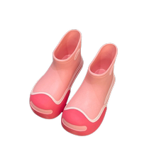 Fashionable rain boots for women 2024 new summer outer wear versatile adult medium short tube thick sole waterproof non-slip rubber shoes rain boots