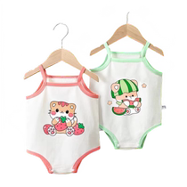 Baby sling bag fart clothing summer newborn pure cotton vest thin baby triangle hoodie mens and womens onesie