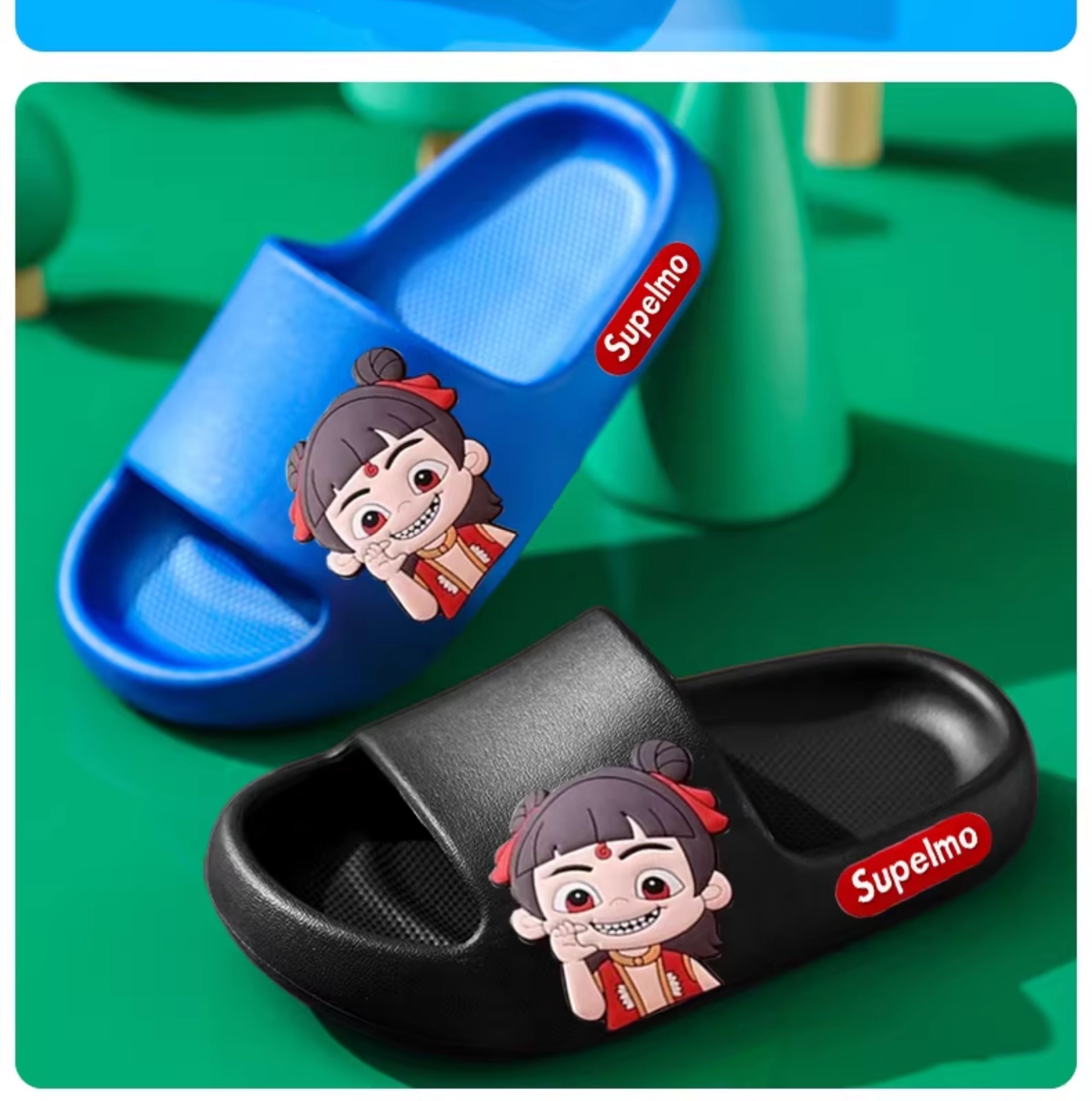 Nezha Kidsren's Slippers for Boys Summer 2026 New Anti-Slip Soft Bottom Slippers for Bathing Indoor Home Baby Boys Slippers — 12