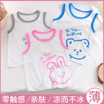 Boys summer vest girls new summer sleeveless T-shirt childrens suspender vest baby ice silk top summer style
