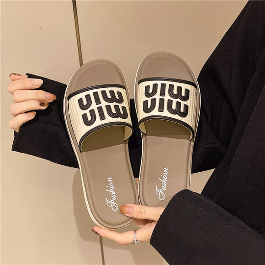 凉拖鞋女夏季外穿2025新款ins潮韩版时尚一字拖居家防滑软底凉拖