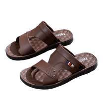 Mens Sandals 2024 Summer New Style Dad Non-slip and Wear-Resistant Drivers Can Wear Dual-Purpose Beach Sandals and Slippers while Driving