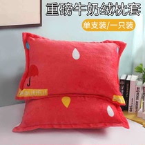 Thickened milk velvet pillowcase household pair flannel pillowcase single cartoon pillow core sleeve student
